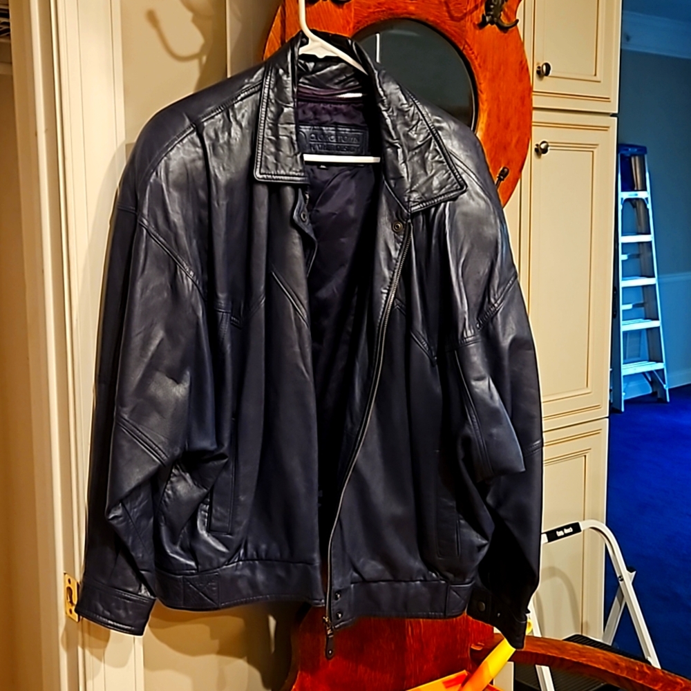 Women's Georgetown Leather Design Flight Style Bomber Jacket